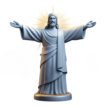 extraordinary contemporary Statue of Christ Religious Art, 3D Render genuine png