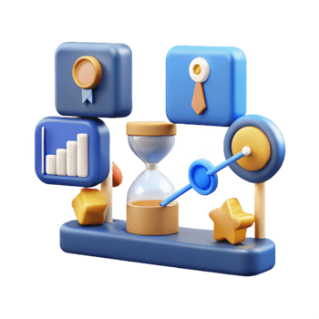 serene vintage Time Management, Goal Achievement, and Performance Metrics detailed png