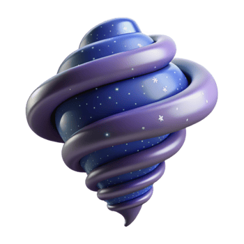 extraordinary modern Spiral Galaxy Ornament 3D Render exclusive png