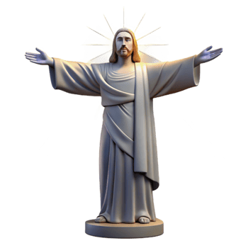 wonderful classic Digital Statue Christ with Open Arms high quality png