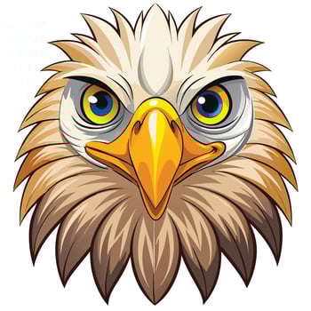 an eagle head with big eyes and a long beak vector