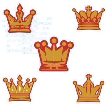 Gold Crown set Logo Design vector