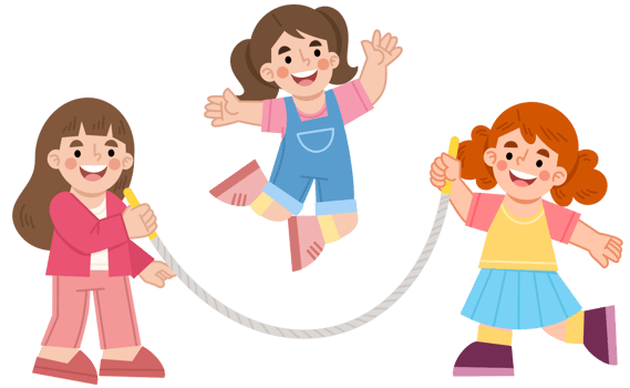 Illustration of Girls Jumping Rope png