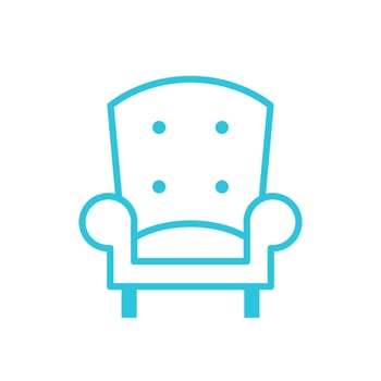 Relaxing Comfort Chair icon. Isolated on white. Blue icon set. vector