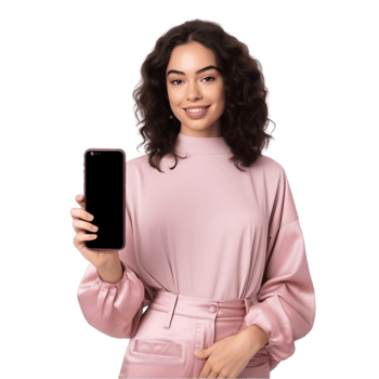 Fashion influencer mirror selfie urban setting portrait image bright environment close-up view self-expression concept png