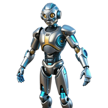 magnificent creative Futuristic Robot 3D Render detailed png