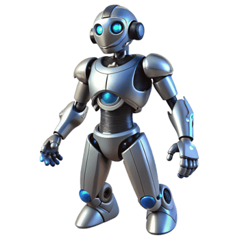 extraordinary vintage Friendly Robot 3D Render professional png