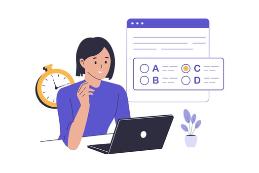 Illustration of online exam vector