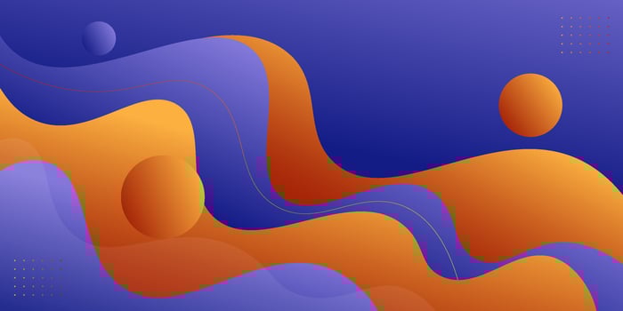 Modern abstract fluid background with blue and orange wave design. eps10 vector