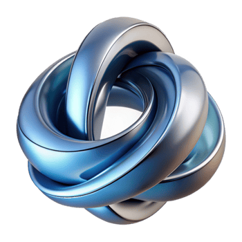 dramatic abstract Blue Metal 3D Abstract Knot Illustration original png