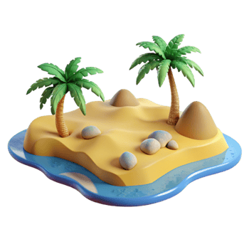 magnificent contemporary Tropical Island 3D Render exclusive png