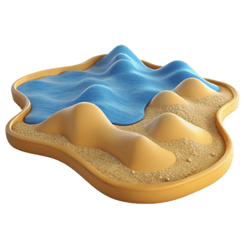 magnificent vintage 3D Render of Abstract Beach Scene original png