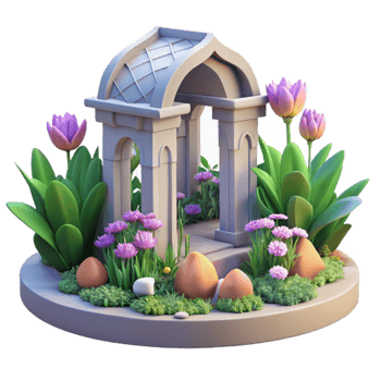 wonderful contemporary 3D Garden Archway Illustration original png