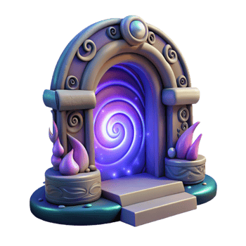 elegant vintage Fantasy Portal 3D Render genuine png