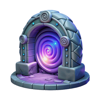 beautiful minimalist Spiral Gateway 3D Render authentic png