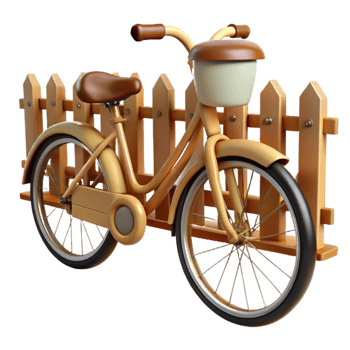 serene artistic Cute Cartoon Bicycle 3D Render genuine png