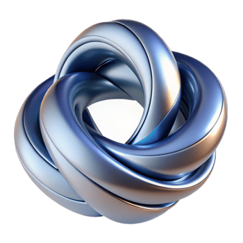 magnificent classic Abstract 3D Render Blue Metal Knot detailed png