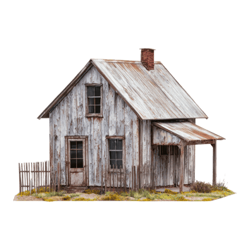 an old wooden house on a transparent background png
