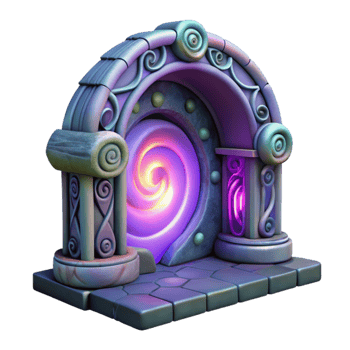 serene abstract 3D Render Mystical Spiral Portal Arch 4K png