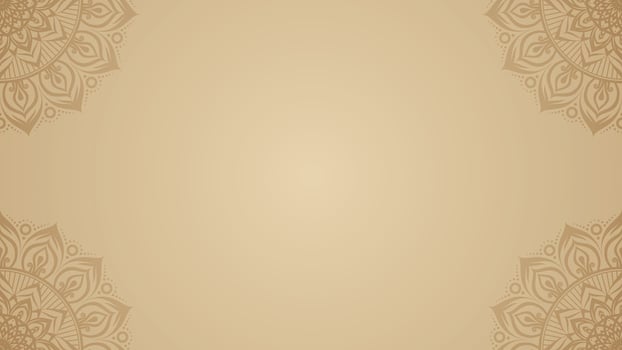 Simple Clean Subtle Detailed mandala corners with a warm beige Horizontal background vector