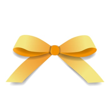 Realistic Paper Cut Bow with Shadows Isolated on White Background. Yellow 3D Bow. Paper Realistic Element for Birthday, Holiday, Backdrop, Poster, Banner, Invitation, Sales, Social Media, Card. vector