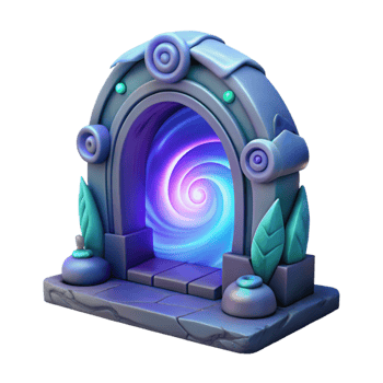 serene creative Mystical Portal 3D Render 4K png
