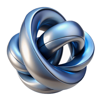 beautiful rustic Blue Metallic 3D Knot Illustration high quality png