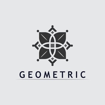 flower with Geometric logo stock icon illustration and business logo vector