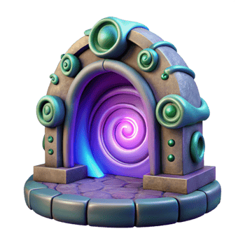 elegant artistic Fantasy Spiral Portal 3D Render genuine png