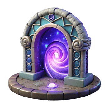stunning artistic Magical Portal 3D Render authentic png