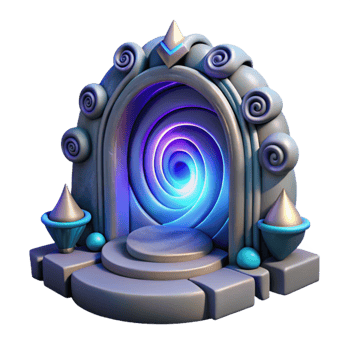 extraordinary artistic 3D Spiral Gateway Illustration premium png