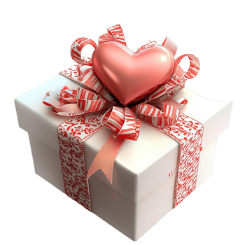 white gift box wrapped with a red ribbon and a heart bow looks festive png