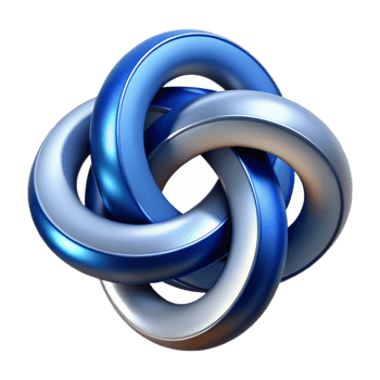 elegant classic Blue and Silver 3D Knot Illustration high quality png