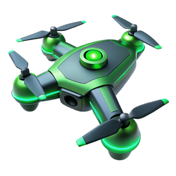 magnificent modern Green Drone 3D Render high resolution png
