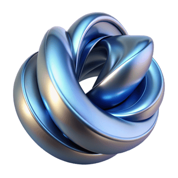 beautiful modern Abstract 3D Blue Knot Illustration original png