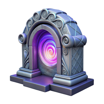 serene contemporary Magical Portal 3D Render high quality png