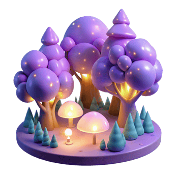 extraordinary traditional Enchanted 3D Forest Illustration detailed png