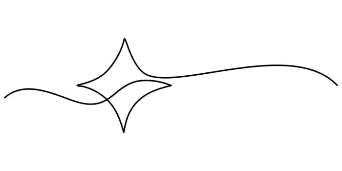 hand draw doodle stars illustration in continuous line arts style, Continuous one line drawing vector