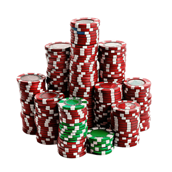 A Large Stack of Red and Green Casino Poker Chips, Gambling Winnings, Big Jackpot png