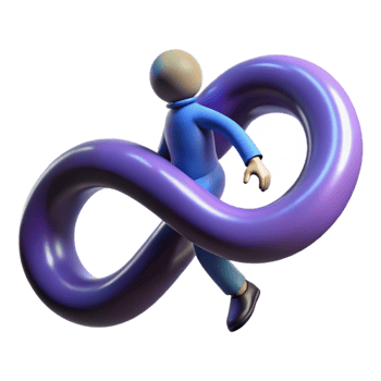 magnificent contemporary 3D Cartoon Character and Infinity Loop high quality png