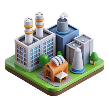 wonderful traditional Isometric 3D Illustration of Industrial Complex exclusive png