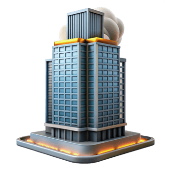 dramatic classic Modern City Building 3D Render high resolution png
