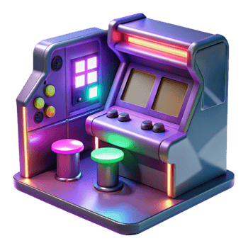 dramatic modern Retro Arcade Game 3D Render exclusive png