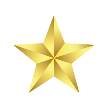 3D Metal Star og Gold Gradient vector