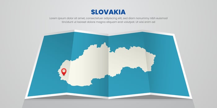 slovakia map travel with capital pin tag location design Illustration vector