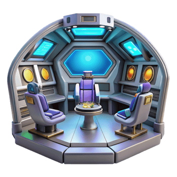 impressive rustic Futuristic Spaceship Bridge 3D Render genuine png