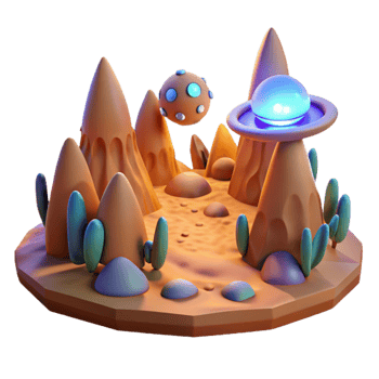 wonderful creative Alien Landscape 3D Render professional png