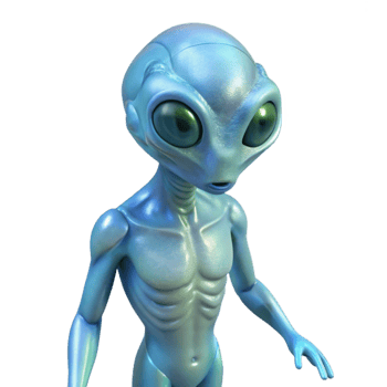 stunning contemporary 3D Render of a Friendly Alien detailed png