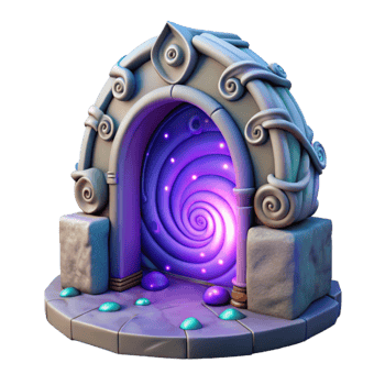 elegant abstract Mystic Spiral Portal 3D Render professional png