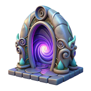 magnificent modern Fantasy Portal 3D Render genuine png